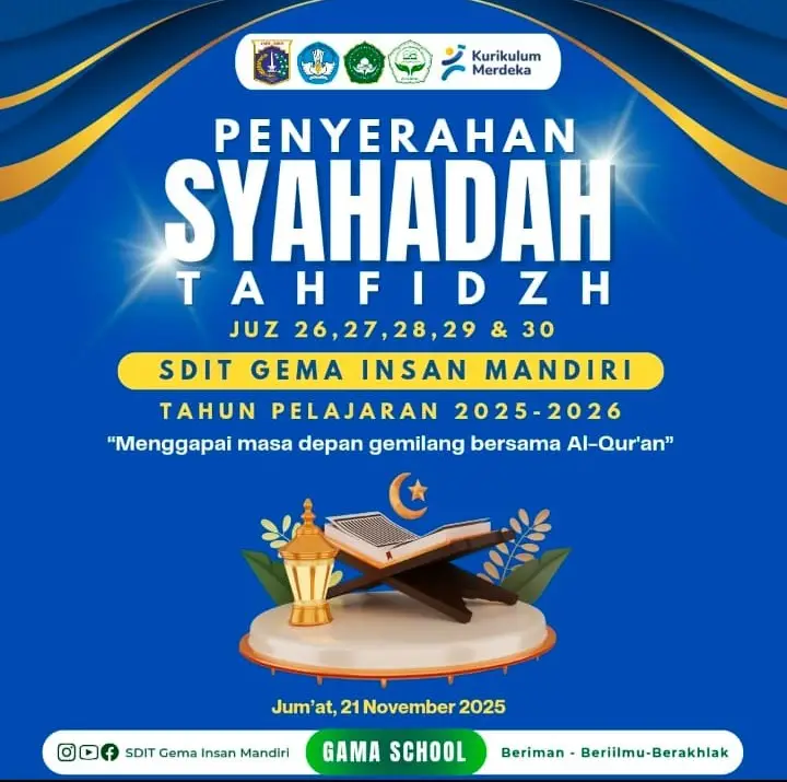  Penyerahan Syahadah Tahfidz SDIT Gema Insan Mandiri 